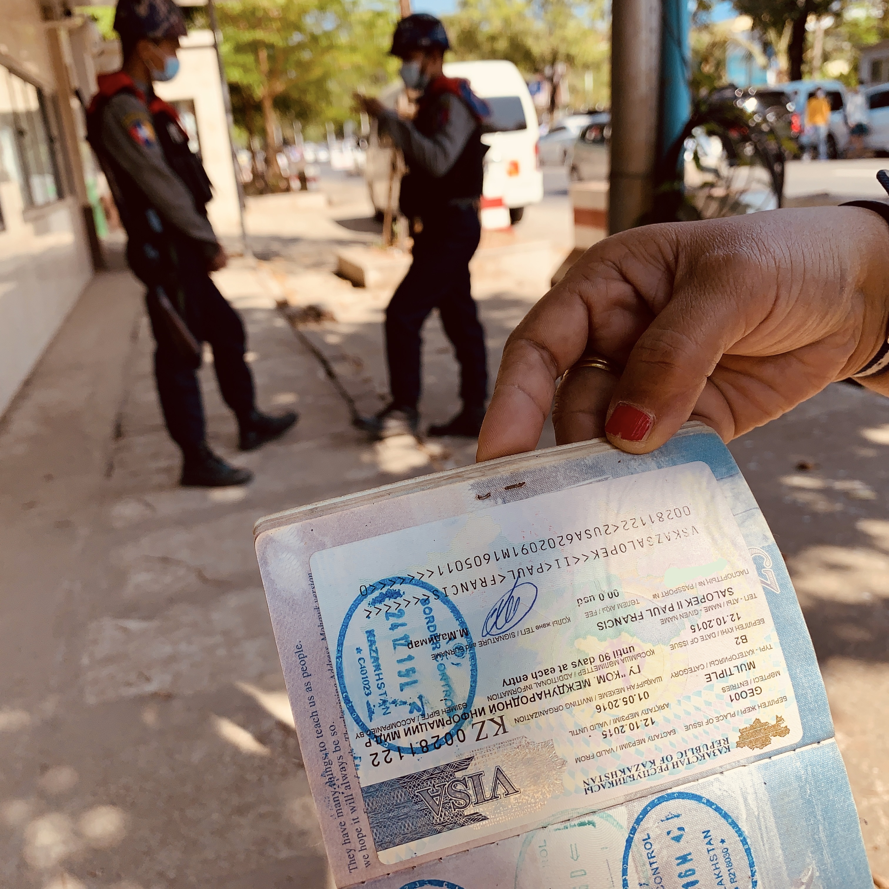 An image of police in Myanmar.